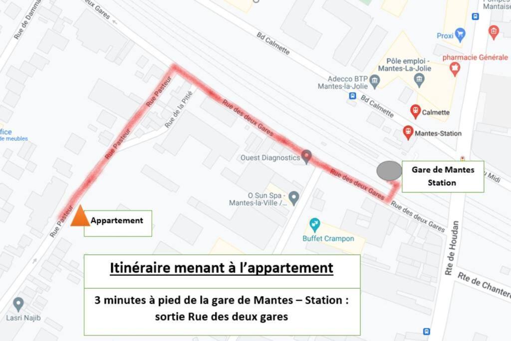 Appartement F2 De Haut Standing En Hypercentre Avec Jardin Prive A 270 M De La Gare De Mantes ! Exterior foto